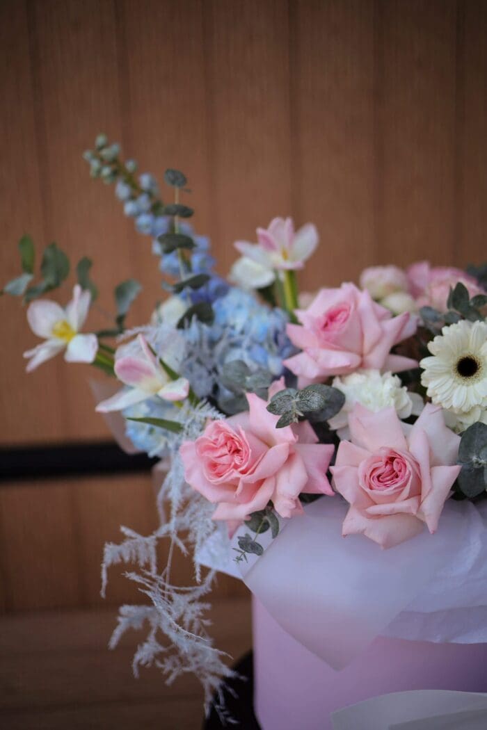 IMG_7901 Коробка з квітами в рожевих тонах L - Зображення 4