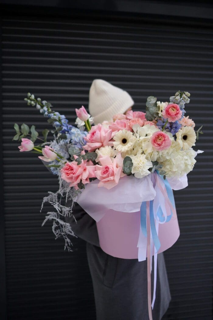 IMG_8002 Коробка з квітами в рожевих тонах L - Зображення 1