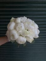 Весільний букет з півоній