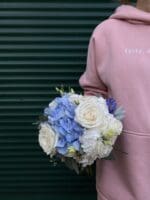 Весільний букет з гортензією та трояндами - Зображення 2