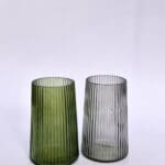 Ваза скляна ROY зелена/сіра