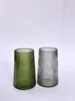 Ваза скляна ROY зелена/сіра