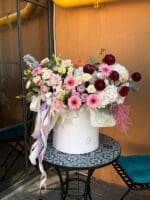 Квіткова коробка з герберою та гортензією