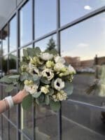 Весільний букет з діантусом та анемонами