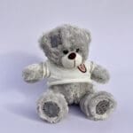 Cірий ведмедик у білому светрі "I love you"