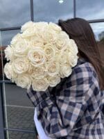 Монобукет з білої троянди «Playa Blanka» - Зображення 2