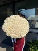 Монобукет з білої троянди «Playa Blanka» - Зображення 3