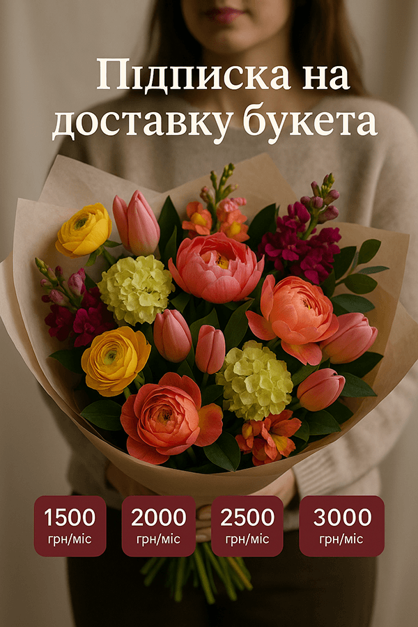 1344154a-5bbb-4e0d-a033-7a60c03b43a6 Щомісячна підписка на доставку букета - Зображення 1